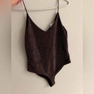 Shimmery Brown Bodysuit with spaghetti straps